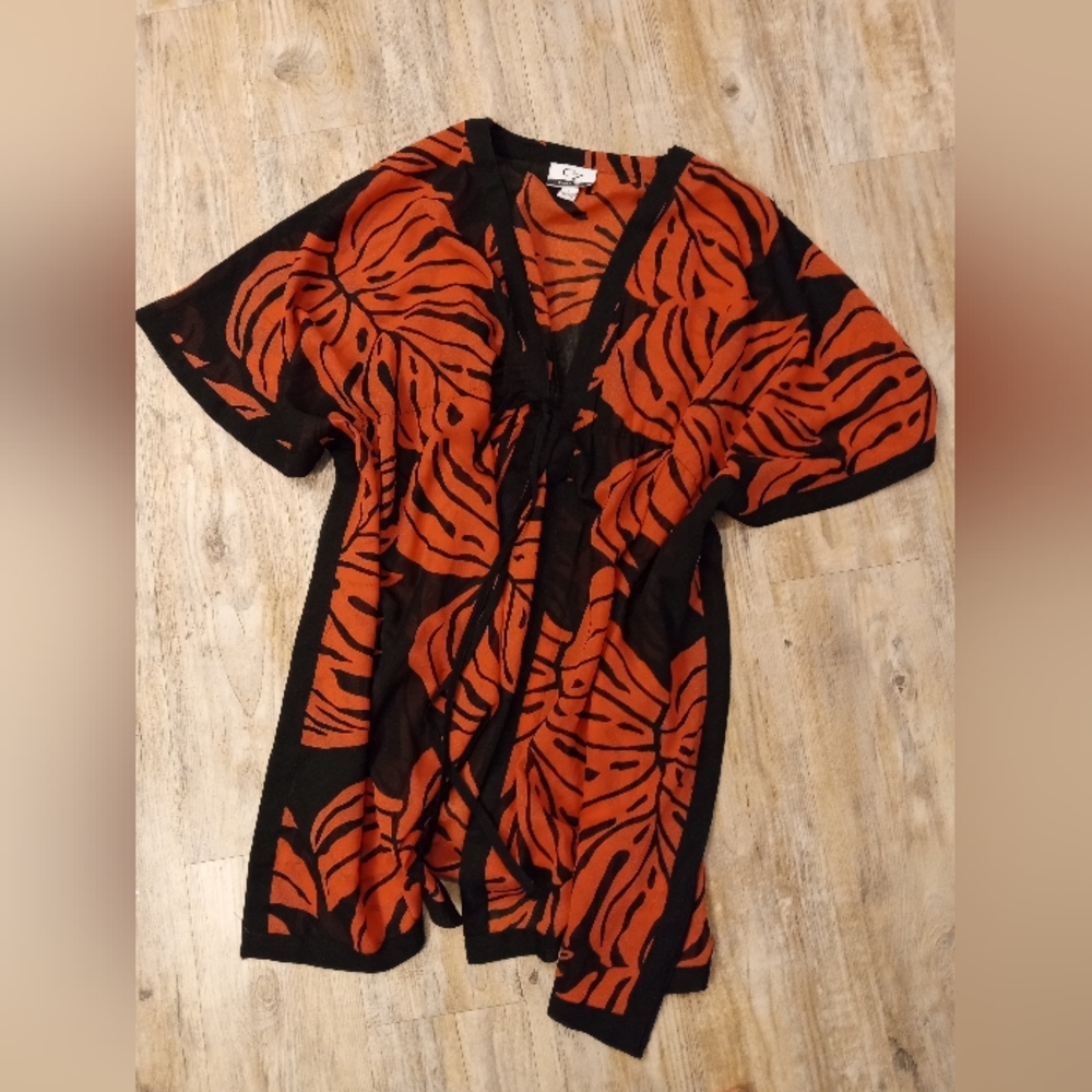 Swimsuit Cover Tropical Hawaiian Palm Print Size Large